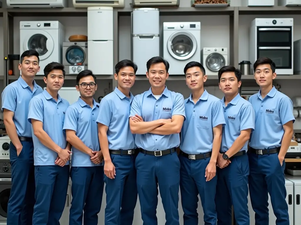 فني صيانة ميديا يعمل على جهاز